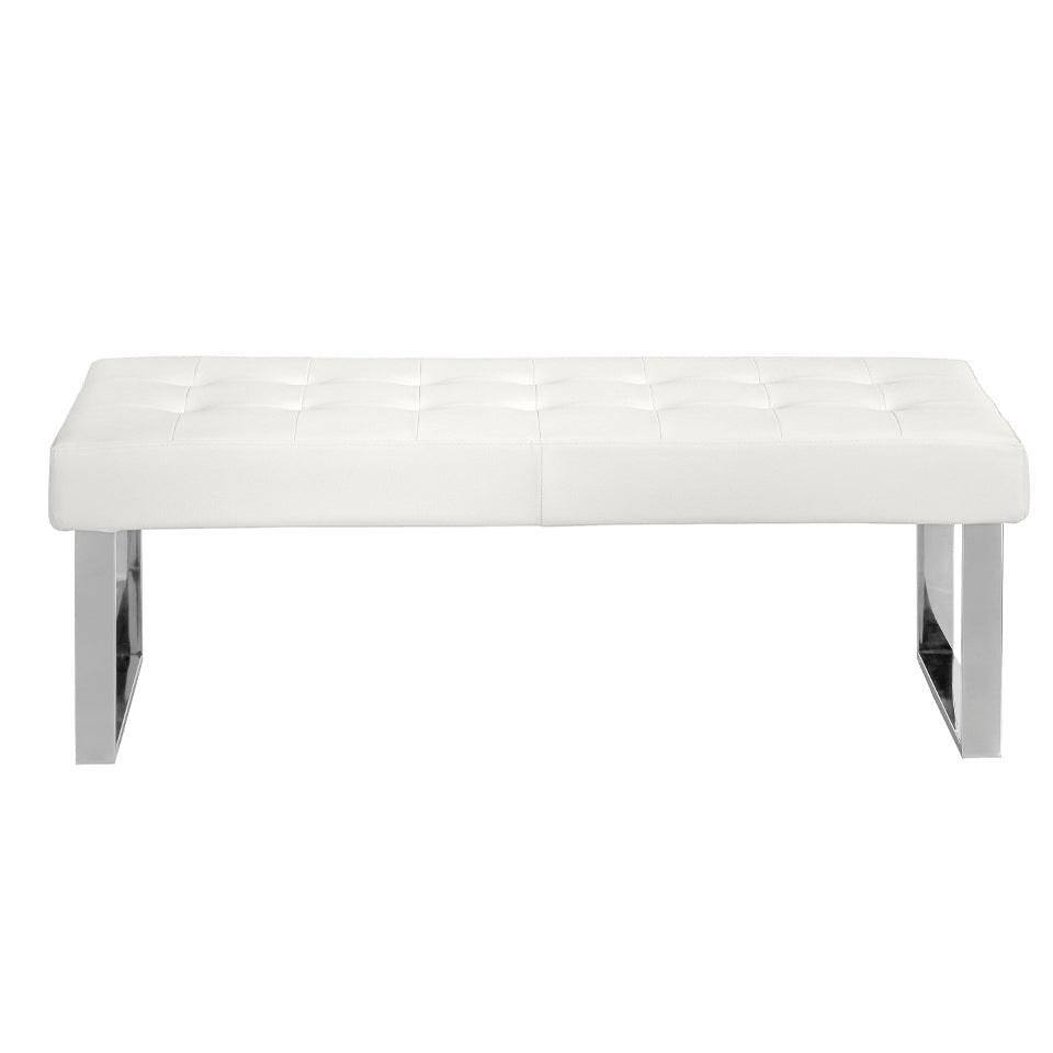 Bancheta alb din eco-piele cu design modern Angel Cerda