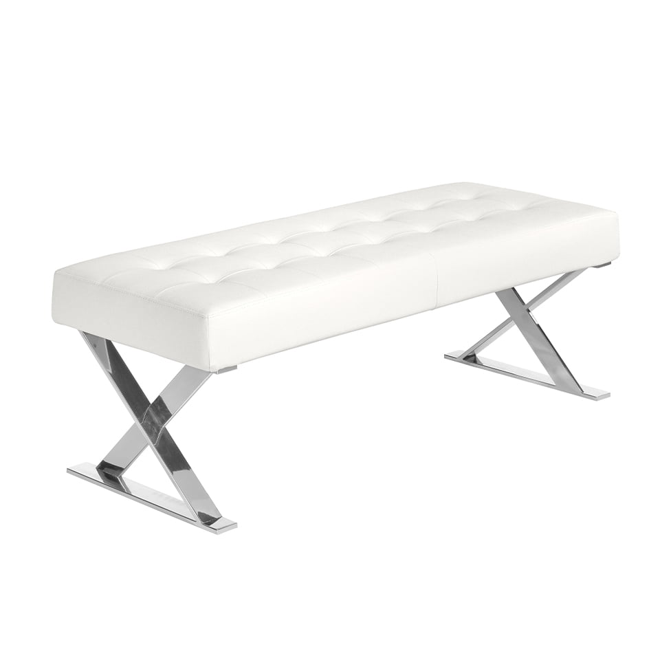 Bancheta alb din eco-piele cu design modern Angel Cerda