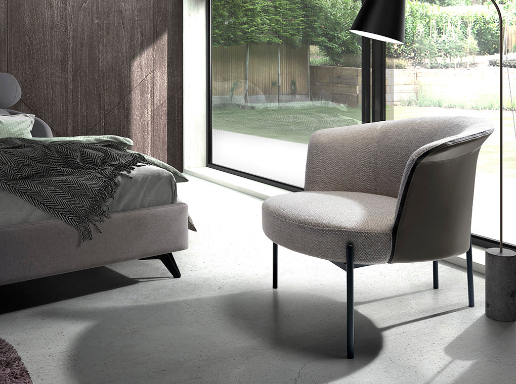 Fotoliu de Design Modern din Stofa si Piele Ecologica Angel Cerda