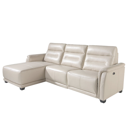 Canapea Chaise Longue Colt Dreapta Tapitata in Piele cu Mecanism de Relaxare Angel Cerda