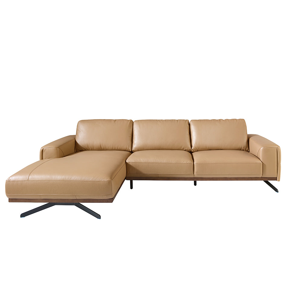 Canapea Chaise Longue Colt Dreapta Tapitata in Piele Arena Angel Cerda