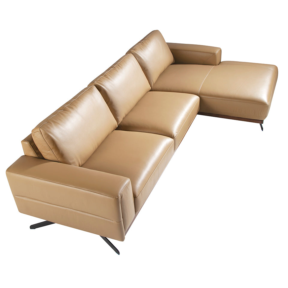 Canapea Chaise Longue Colt Stanga Tapitata in Piele Arena Angel Cerda