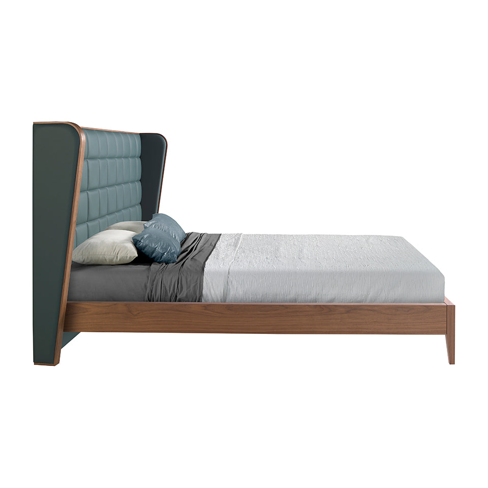 Patul din Eco-Piele Verde Inchis cu Design Modern Angel Cerda