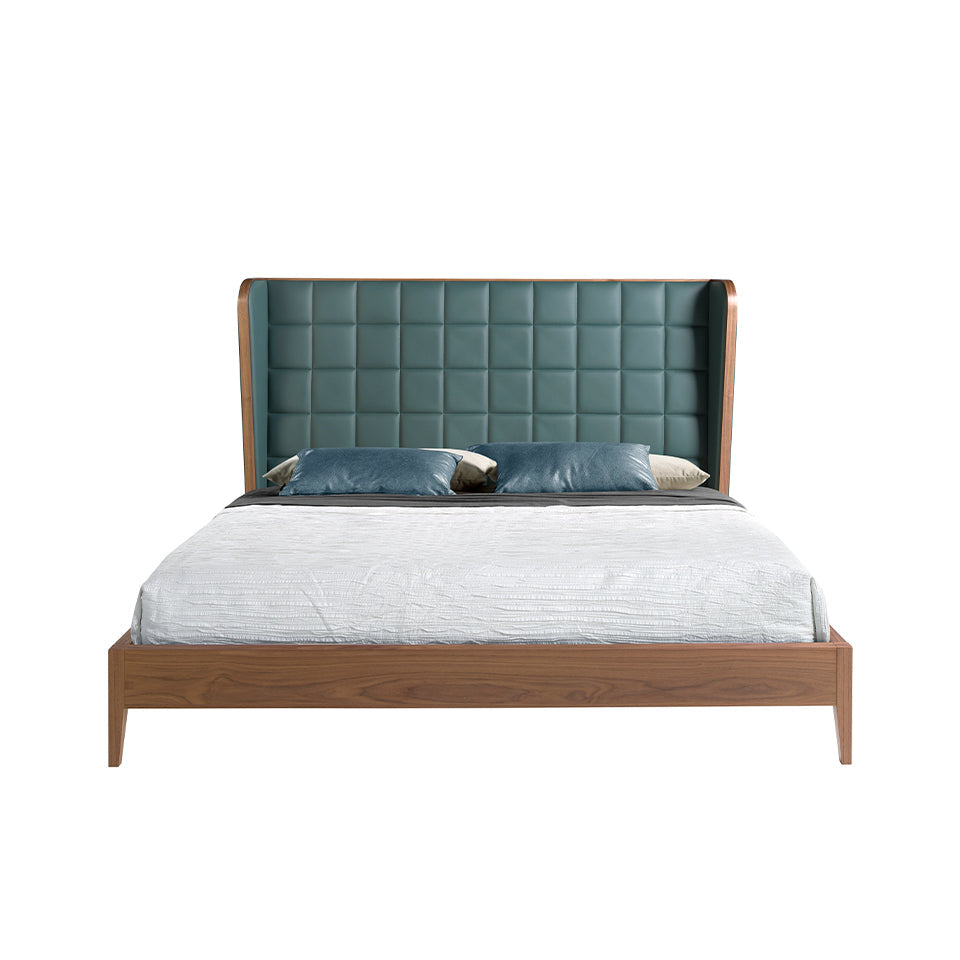 Patul din Eco-Piele Verde Inchis cu Design Modern Angel Cerda
