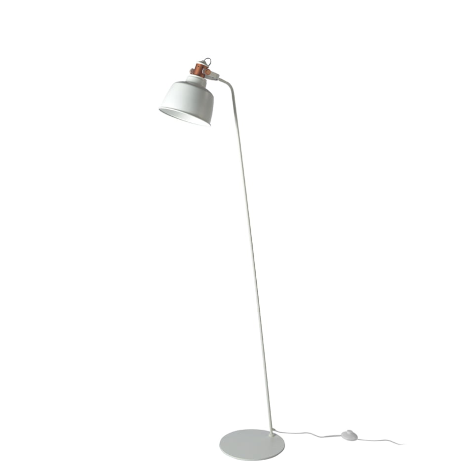Lampa de Podea din Otel Alb si Detalii de Bronz Angel Cerda