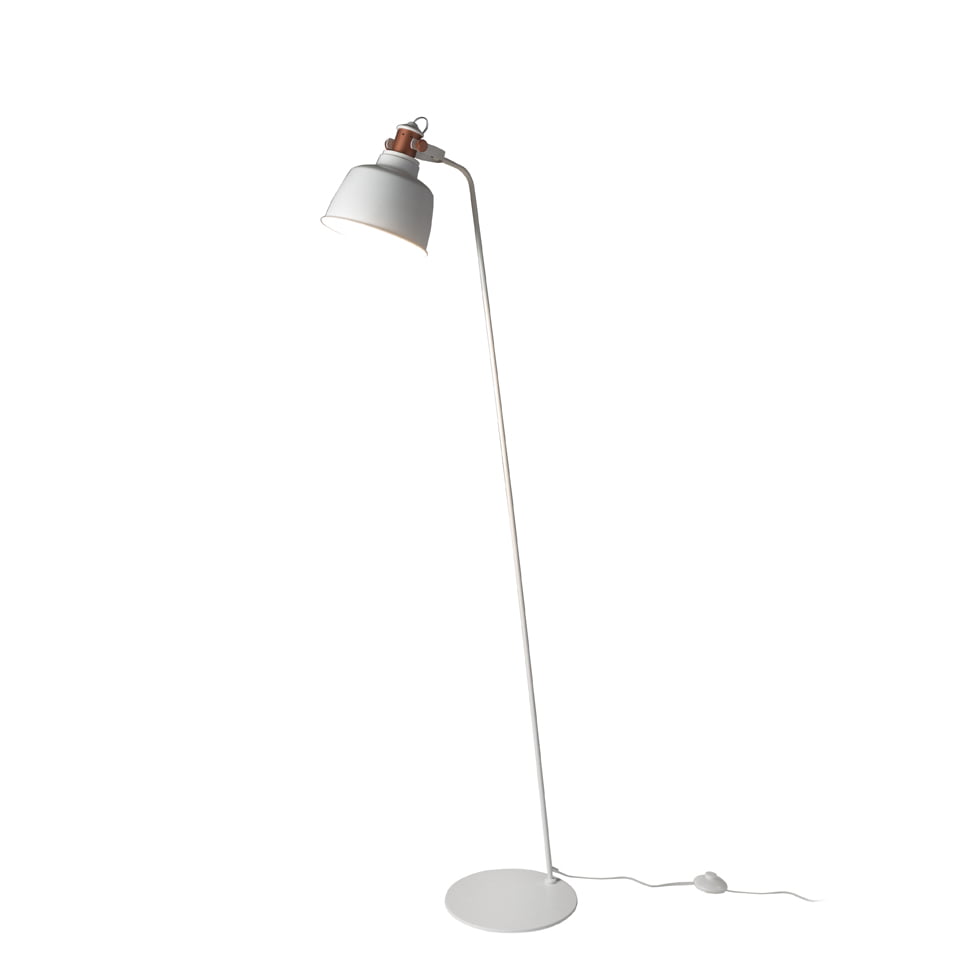 Lampa de Podea din Otel Alb si Detalii de Bronz Angel Cerda