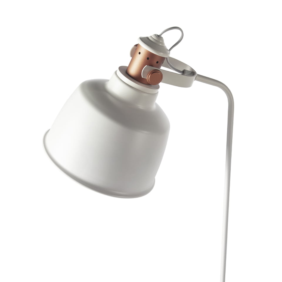 Lampa de Podea din Otel Alb si Detalii de Bronz Angel Cerda