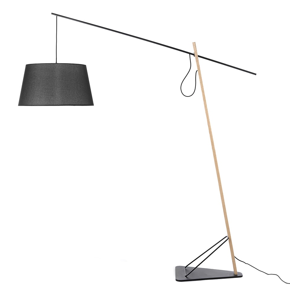Lampadar din Stejar cu Suport Metalic Angel Cerda