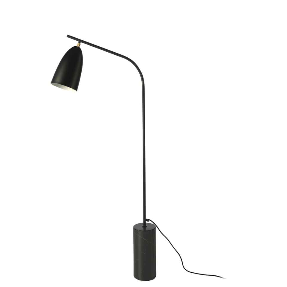 Lampadar din Marmura Neagra si Otel Negru Angel Cerda