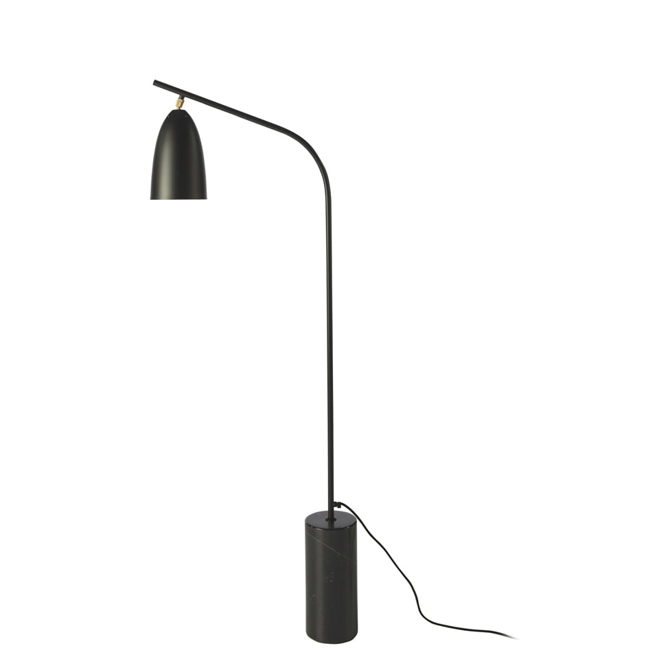 Lampadar din Marmura Neagra si Otel Negru Angel Cerda