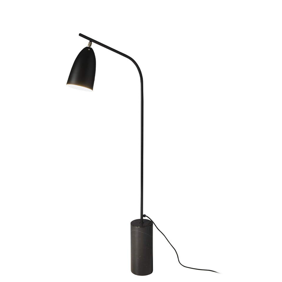 Lampadar din Marmura Neagra si Otel Negru Angel Cerda