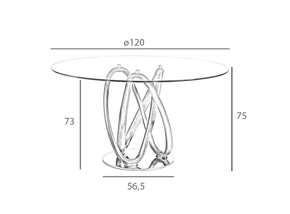 Masa Dining 120cm din Stejar cu Suport Metalic Angel Cerda