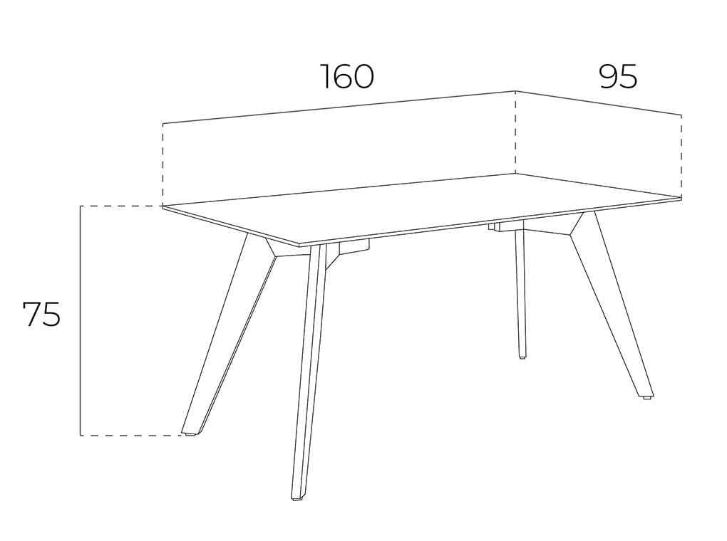 Masa de Dining Rectangulara din Sticla cu Picioare din Nuc Angel Cerda