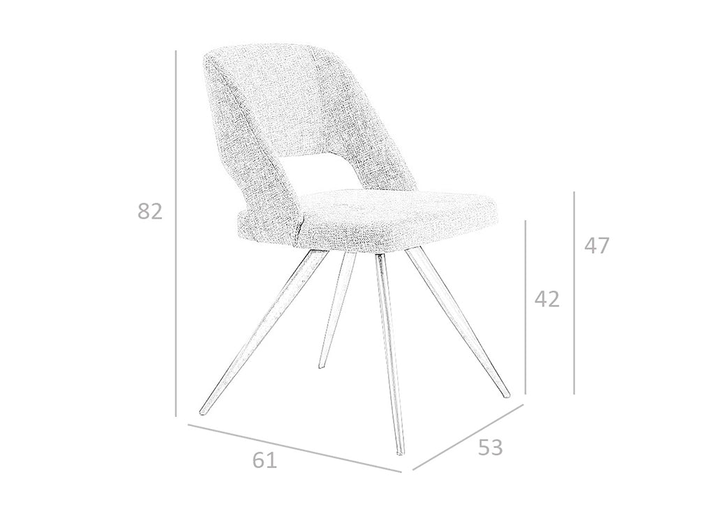 Scaun de Dining Tapitat in Material Gri Angel Cerda