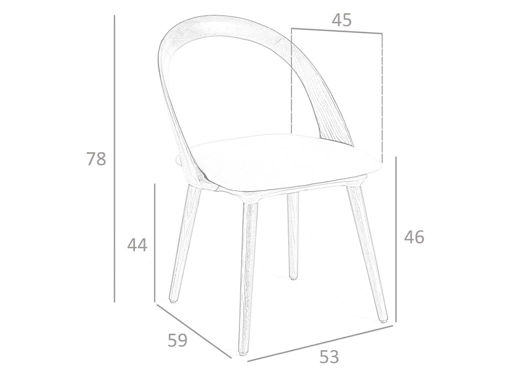 Scaun de Dining Tapitat in Piele Ecologica cu Structura din Lemn de Frasin Angel Cerda