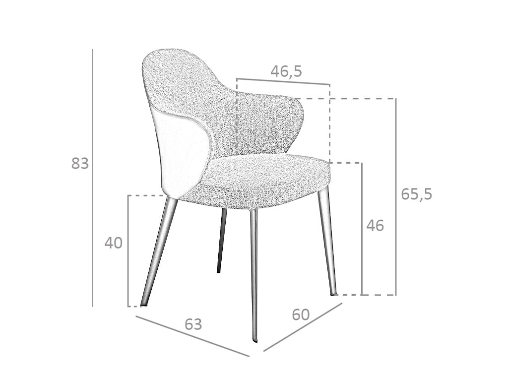 Scaun de Dining Tapitat in Tesatura si Eco-Piele Angel Cerda