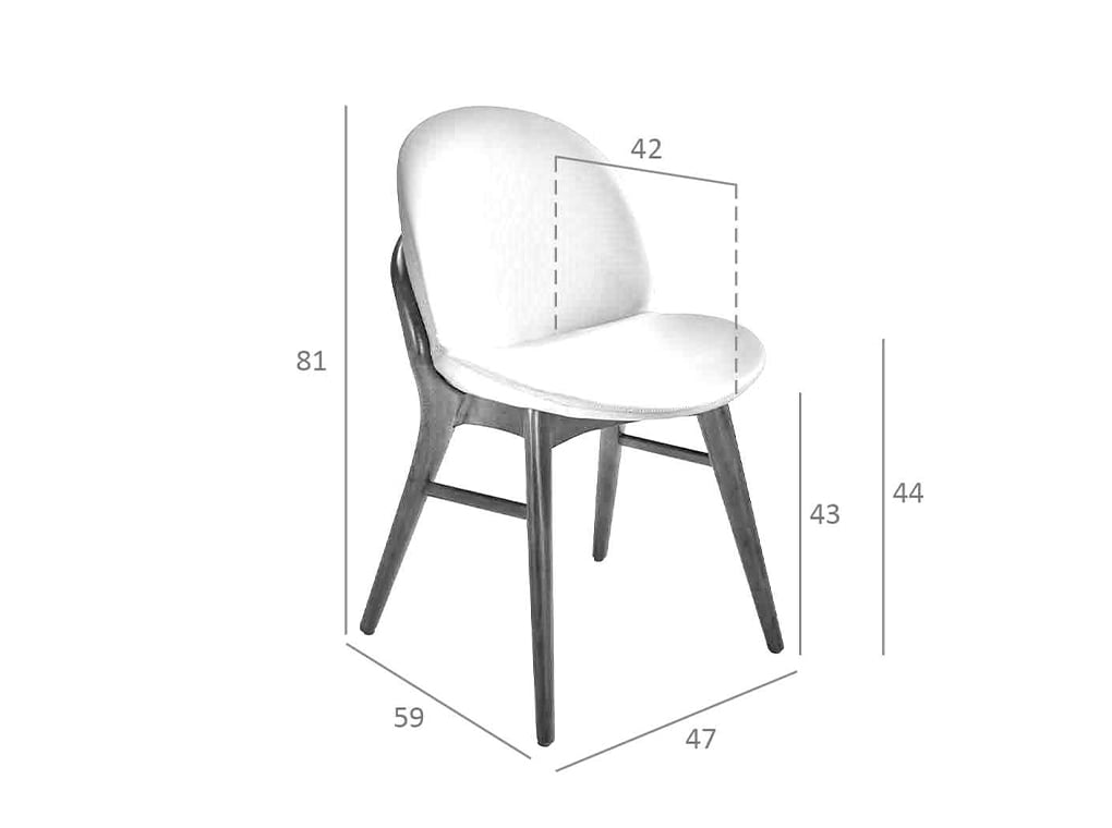 Scaun de Dining Tapitat cu Eco-Piele si Cadru din Lemn de Nuc Angel Cerda