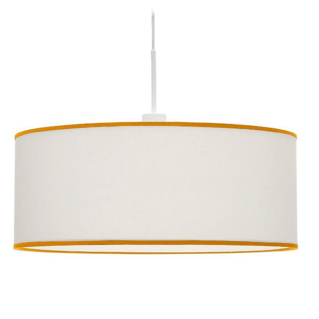Abajur alb/galben din textil Binisalem Kave Home
