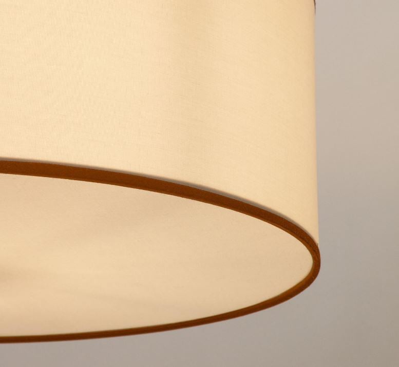 Abajur alb/galben din textil Binisalem Kave Home