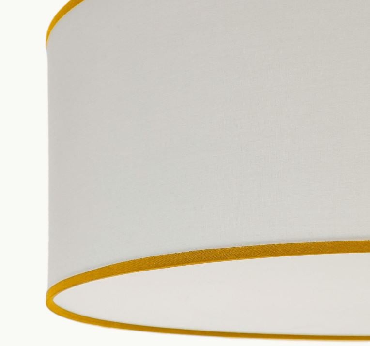 Abajur alb/galben din textil Binisalem Kave Home