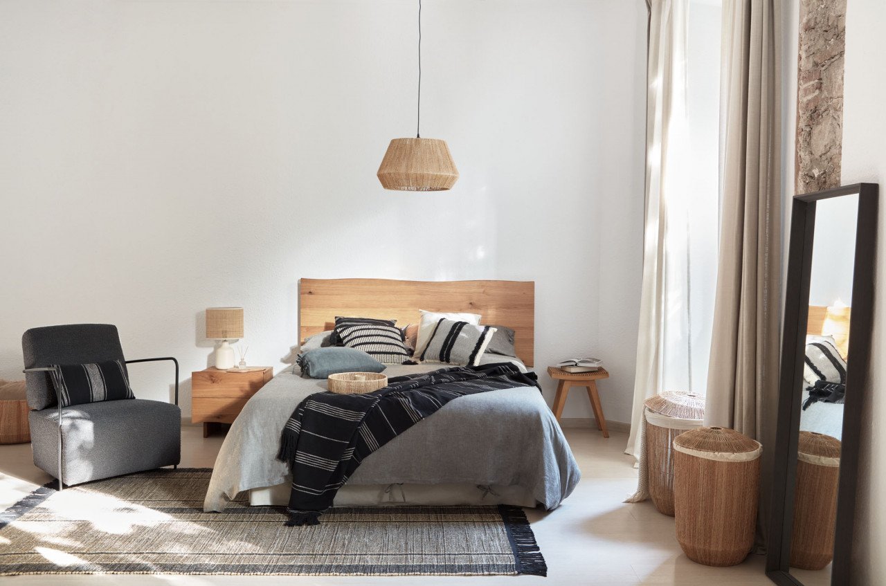 Abajur maro din fibre naturale Crismilda Kave Home