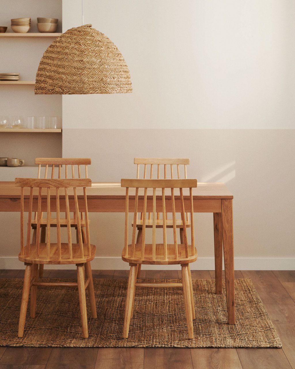 Abajur maro din fibre naturale Fonteta Round Kave Home
