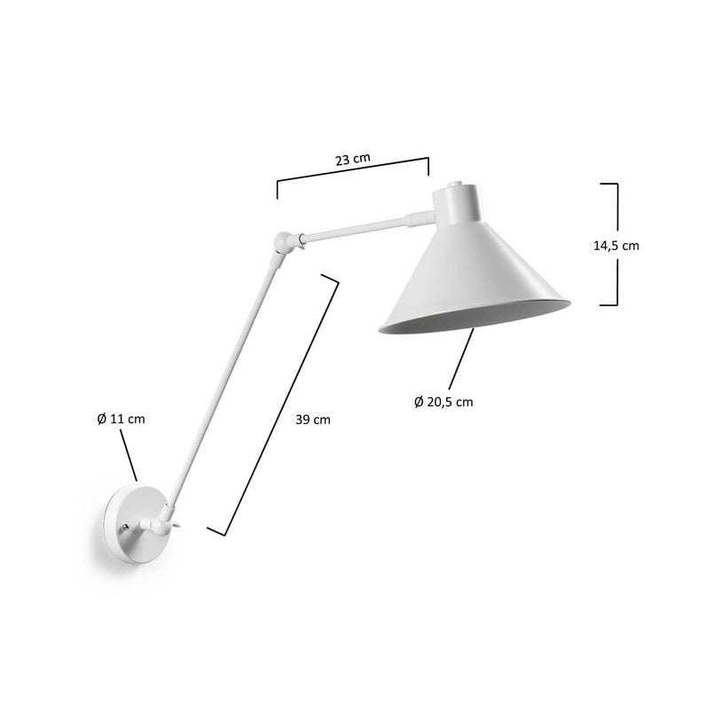 Aplica alba din metal Dione Kave Home
