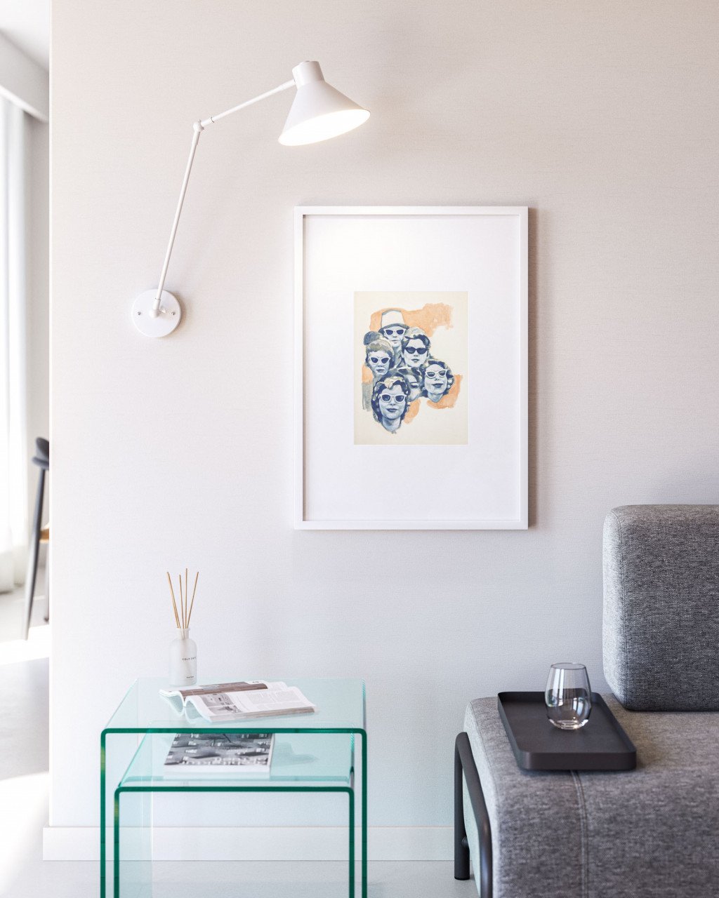 Aplica alba din metal Dione Kave Home