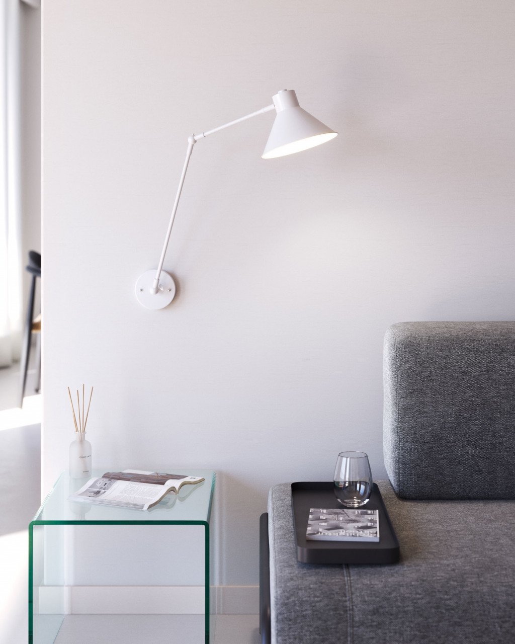 Aplica alba din metal Dione Kave Home