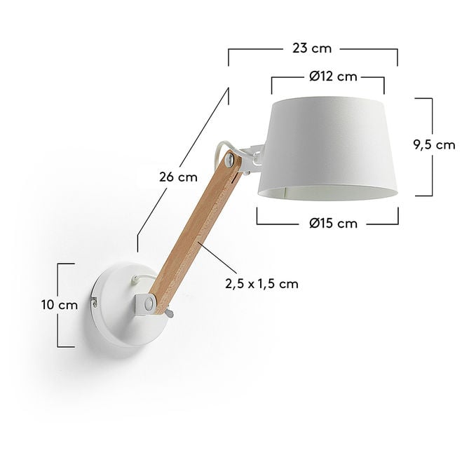 Aplica alba din metal Muse Kave Home