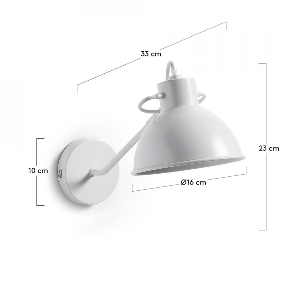 Aplica alba din metal Offelis Kave Home
