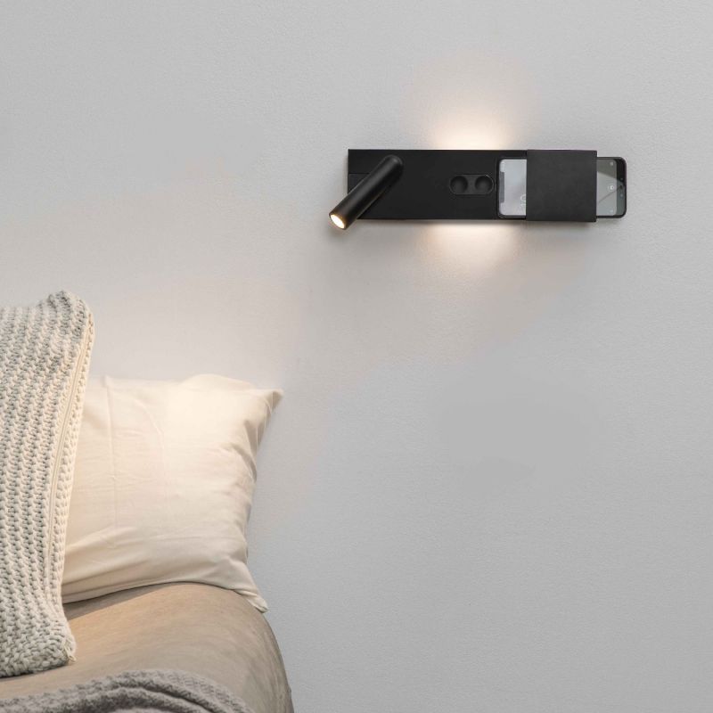 Aplica ambientala cu reader LED design ultra-modern MAGOS negru