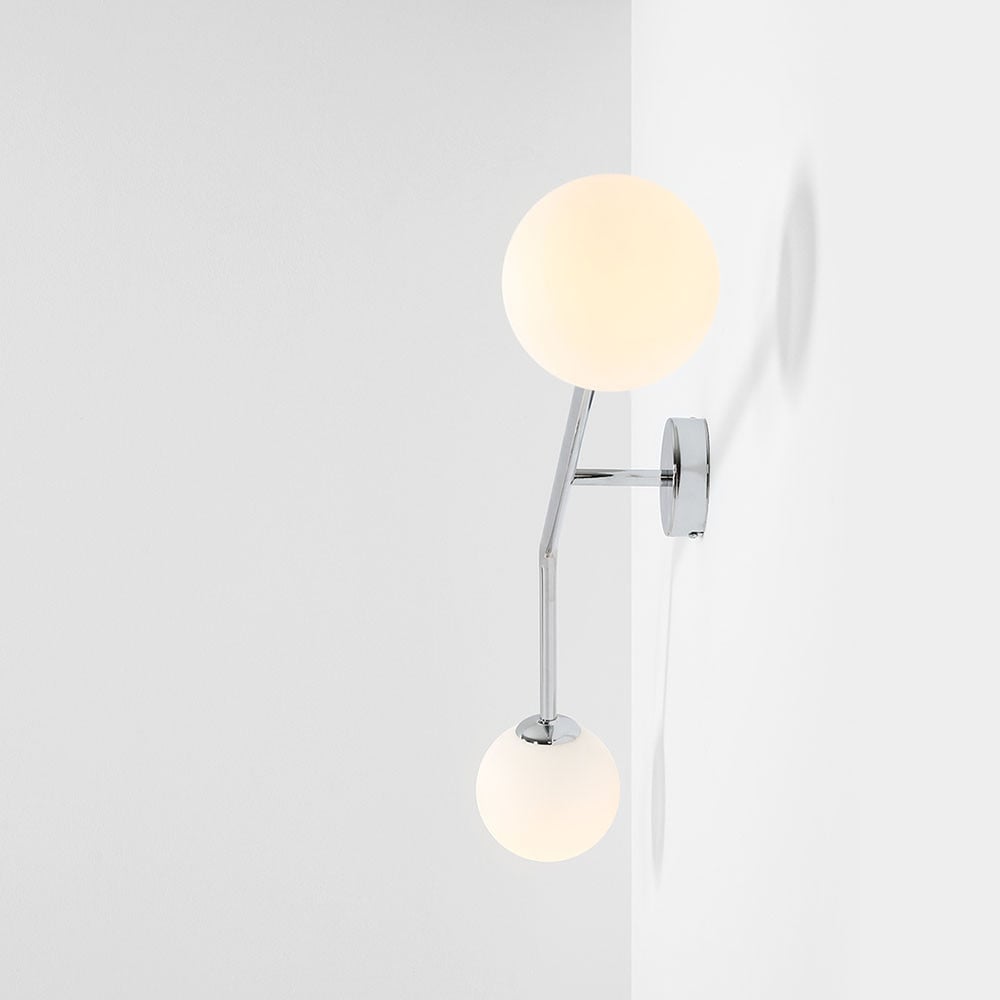 Aplica argintie din metal cu 2 becuri Pure Aldex
