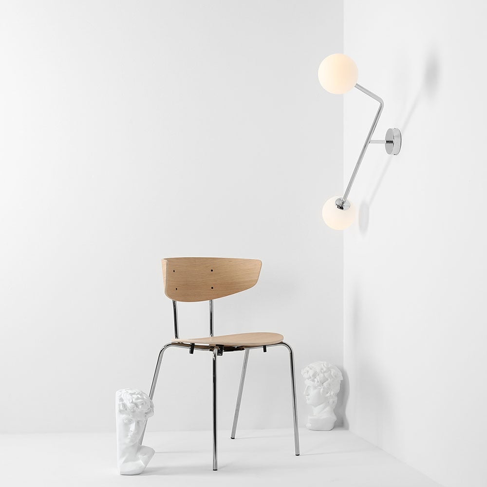 Aplica argintie din metal cu 2 becuri Pure Vertical Aldex