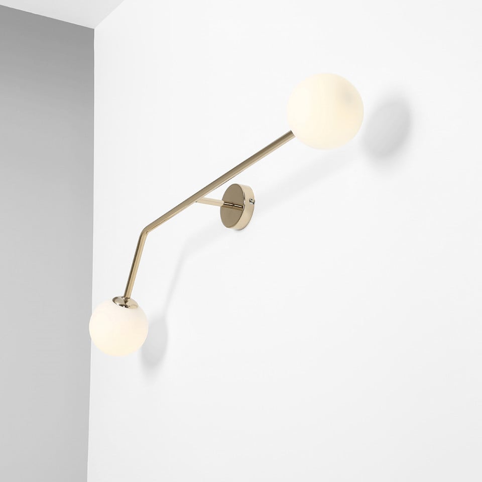 Aplica aurie/alba din metal cu 2 becuri Pure Aldex