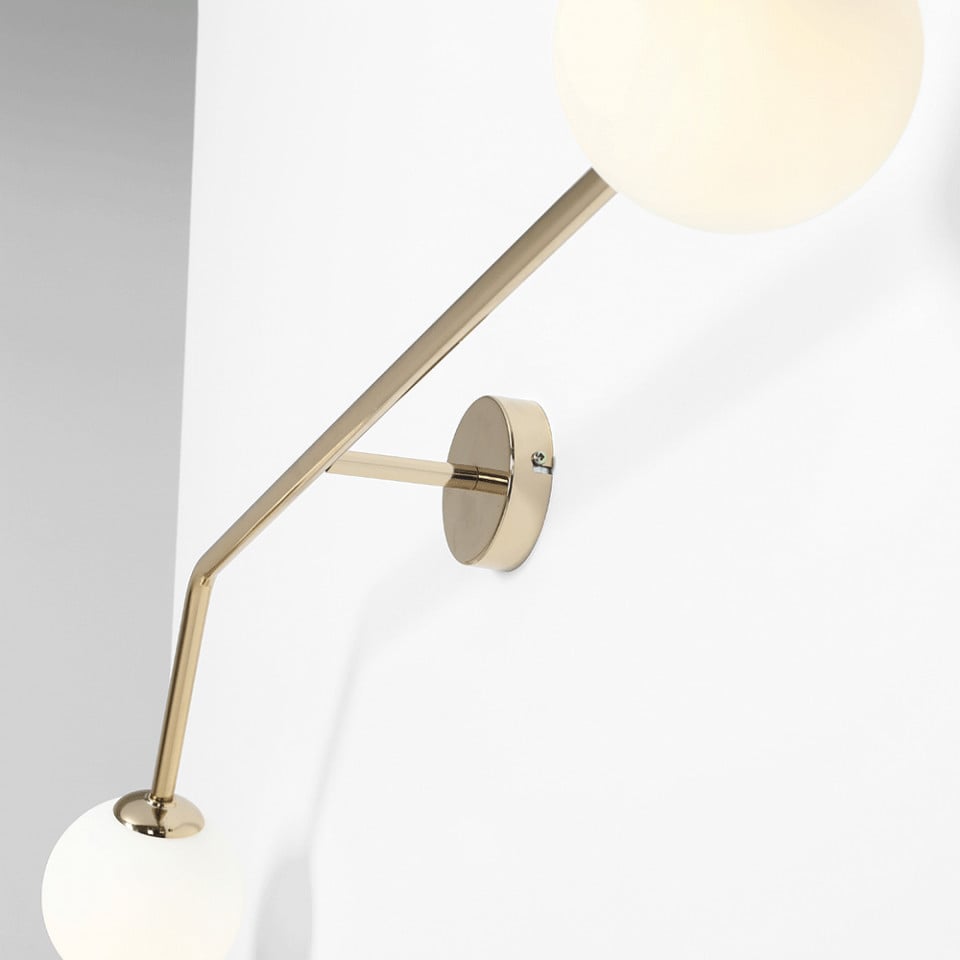 Aplica aurie/alba din metal cu 2 becuri Pure Aldex