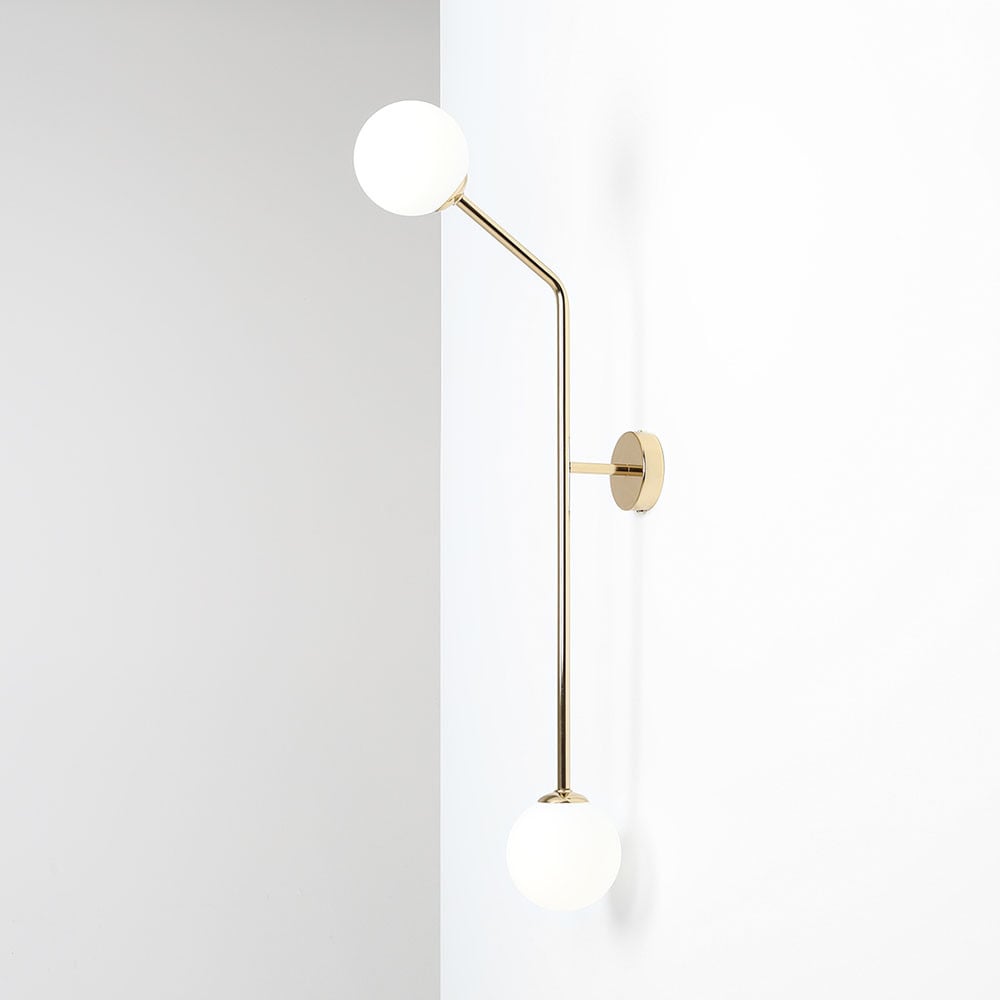 Aplica aurie din metal cu 2 becuri Pure Vertical Aldex