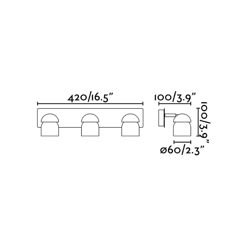 Aplica cu 3 spoturi directionabile design minimalist COCO alba