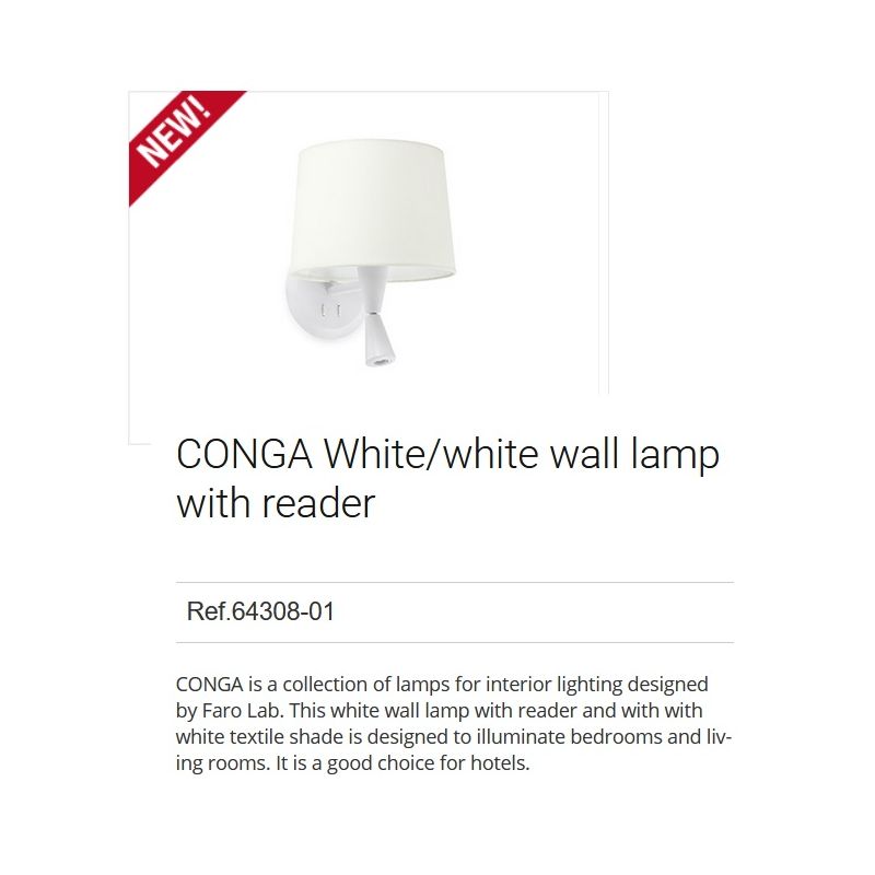 Aplica cu reader LED eleganta design modern CONGA alba
