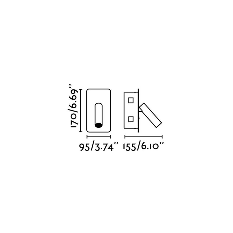 Aplica cu reader LED incastrabila stil minimalist SUAU alba