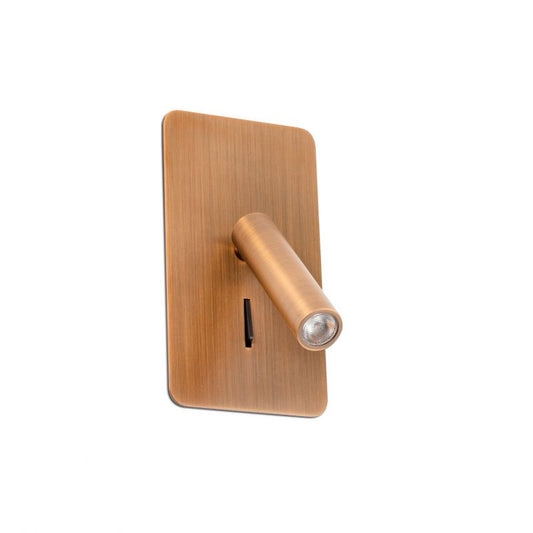 Aplica cu reader LED incastrabila stil minimalist SUAU bronz