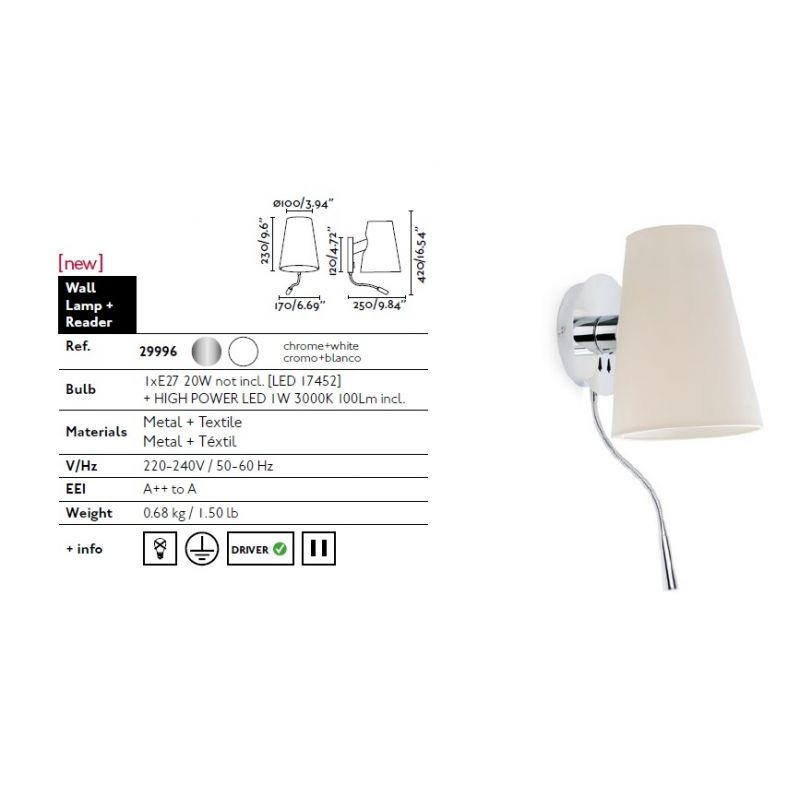 Aplica cu reader LED LUPE