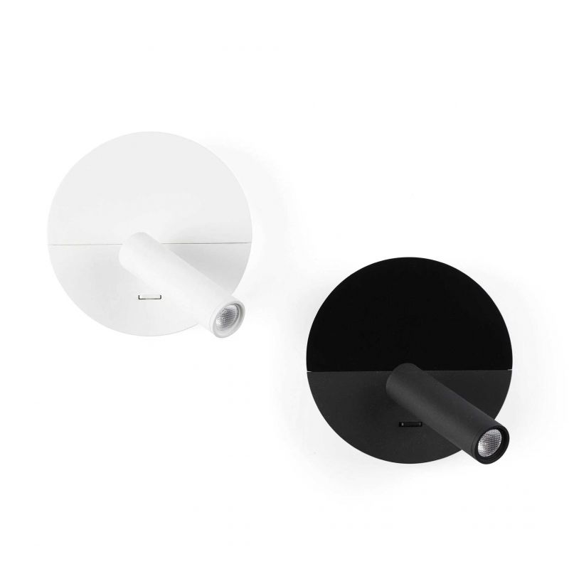 Aplica cu reader LED minimalista cu USB charger DUAS Black