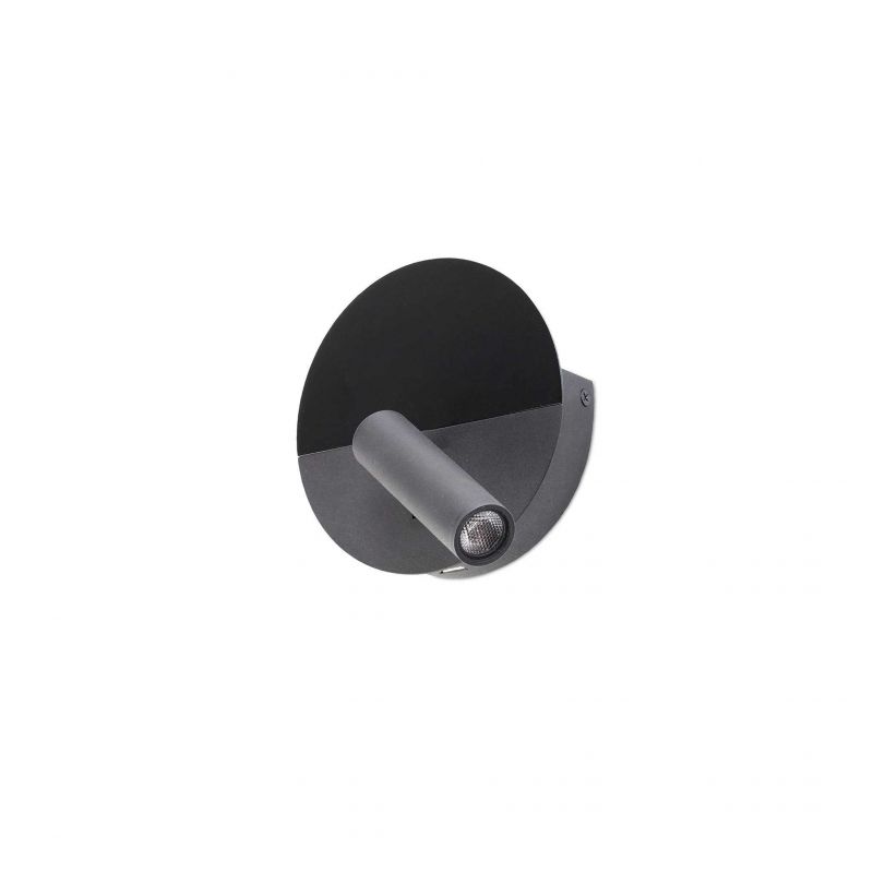Aplica cu reader LED minimalista cu USB charger DUAS Black