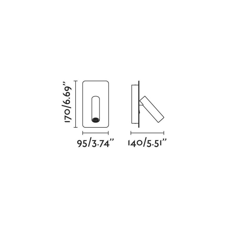 Aplica cu reader LED minimalista SUAU bronz