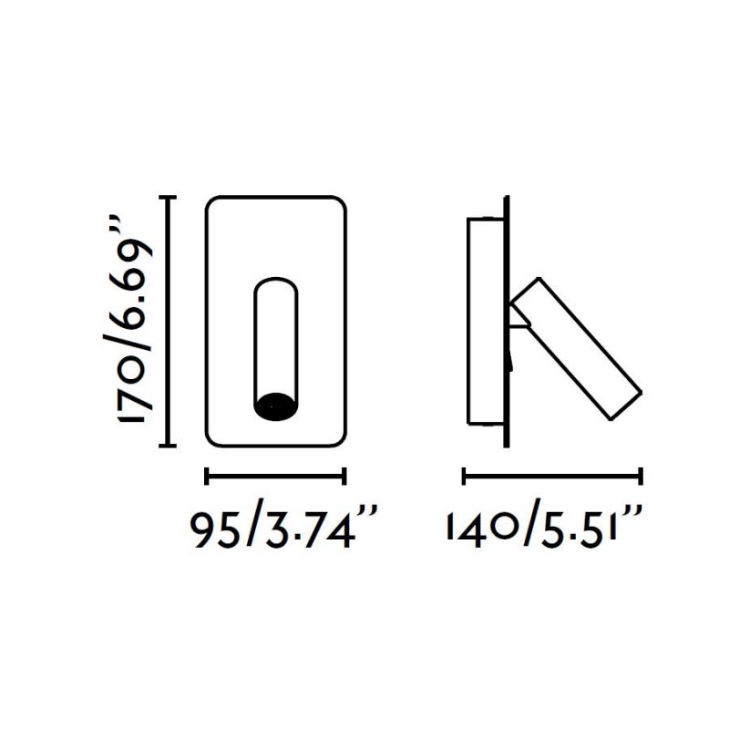 Aplica cu reader LED minimalista SUAU gri