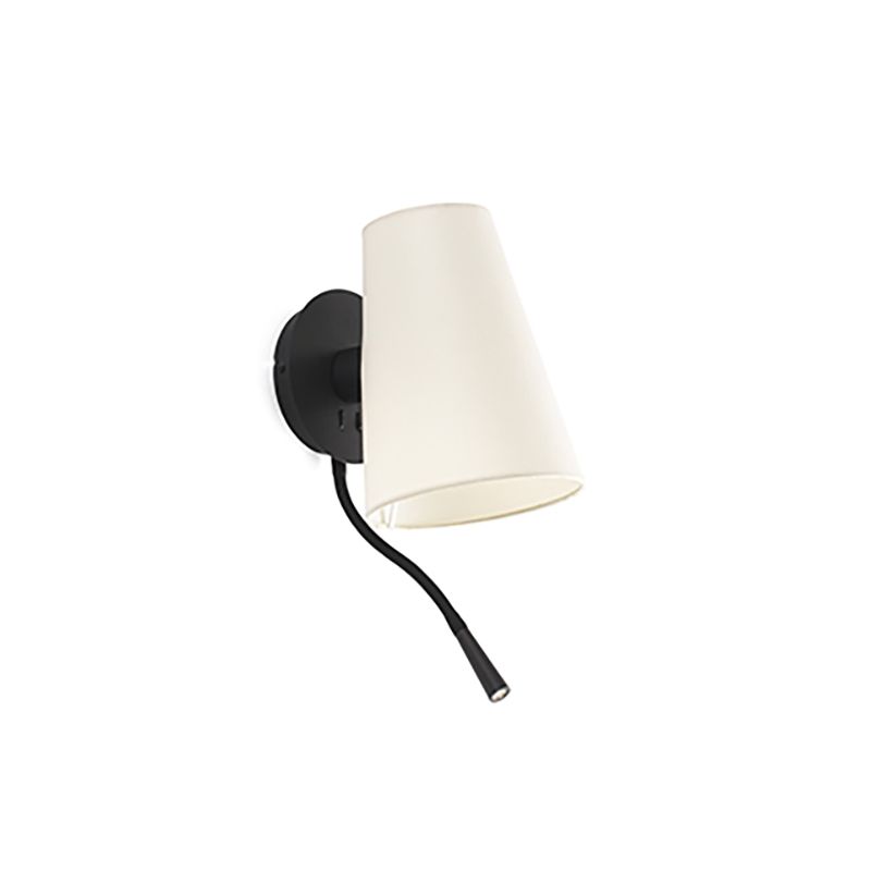 Aplica cu reader LED moderna design elegant LUPE negru/bej