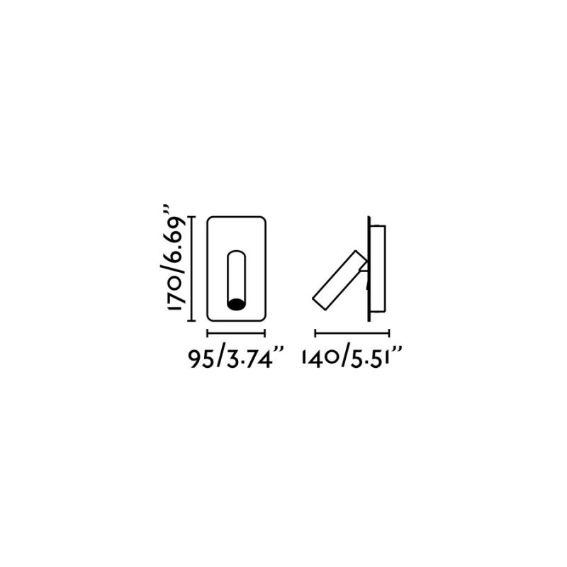Aplica cu reader LED stil minimalist SUAU alb