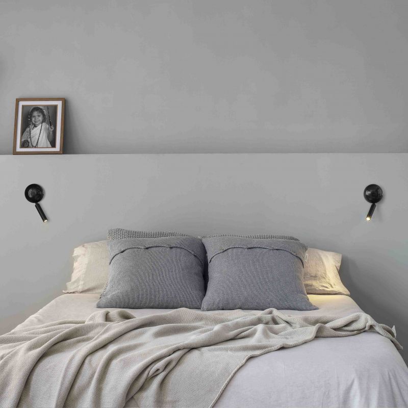 Aplica cu reader LED stil modern minimalist PRESS Black