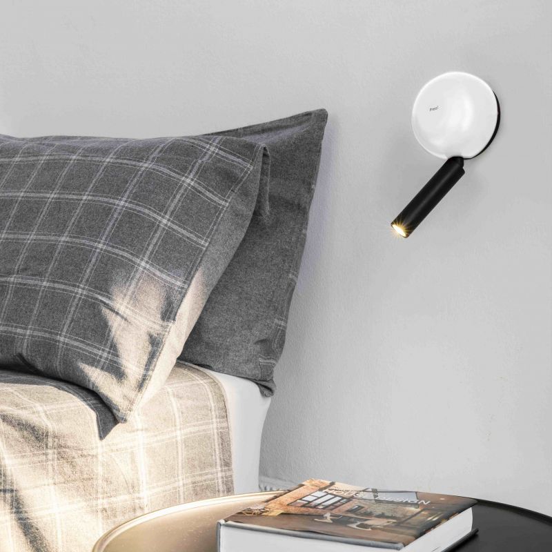 Aplica cu reader LED stil modern minimalist PRESS White